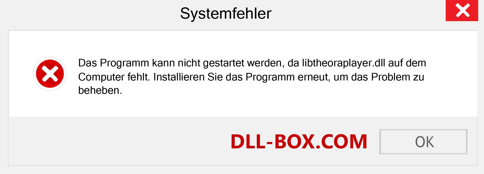 libtheoraplayer.dll-Datei fehlt?. Download für Windows 7, 8, 10 - Fix libtheoraplayer dll Missing Error unter Windows, Fotos, Bildern