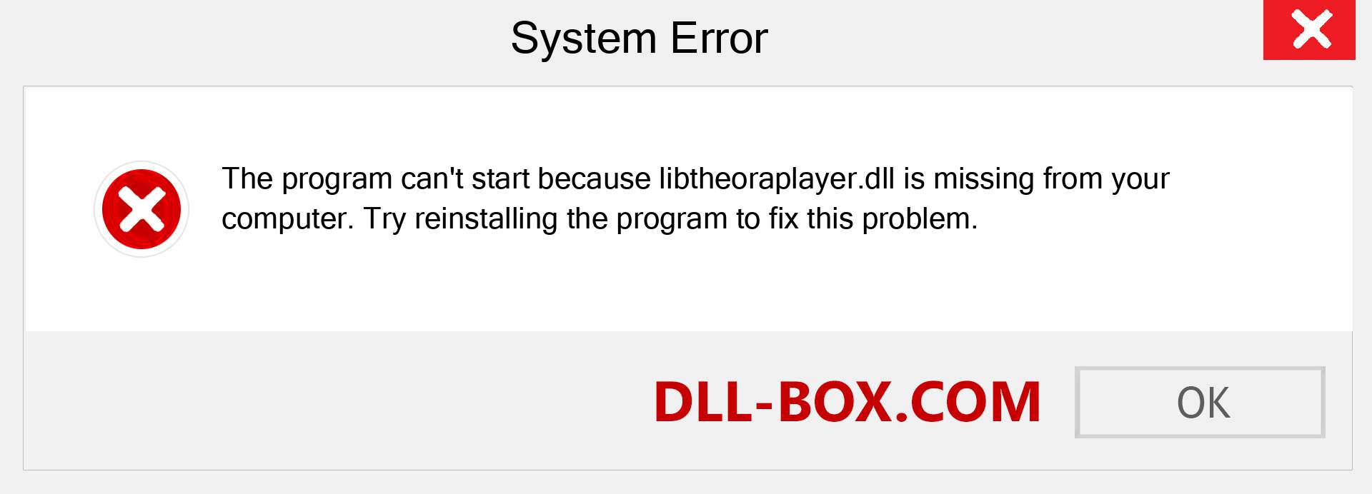  libtheoraplayer.dll file is missing?. Download for Windows 7, 8, 10 - Fix  libtheoraplayer dll Missing Error on Windows, photos, images
